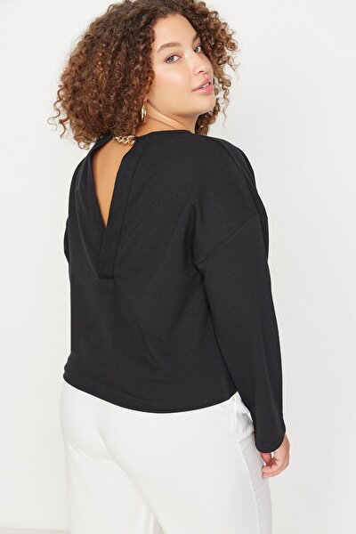 Plus Size Sweatshirt - Black - Regular fit