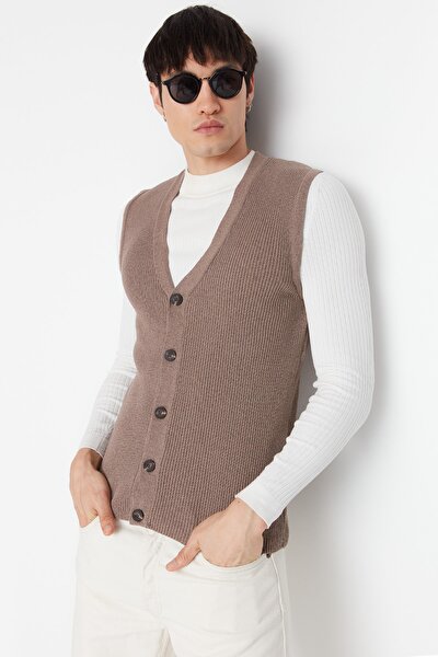 Vest - Brown - Double-breasted
