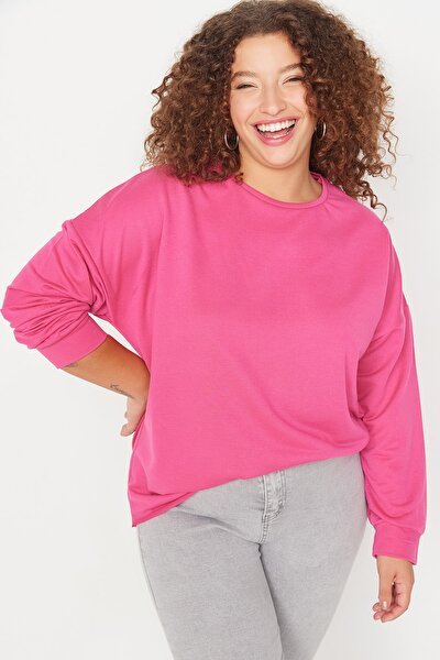 Plus Size Sweatshirt - Pink - Oversize