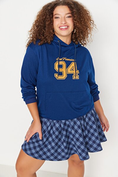 Plus Size Sweatshirt - Navy blue - Relaxed