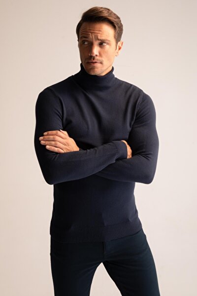 Sweater - Navy blue - Slim fit