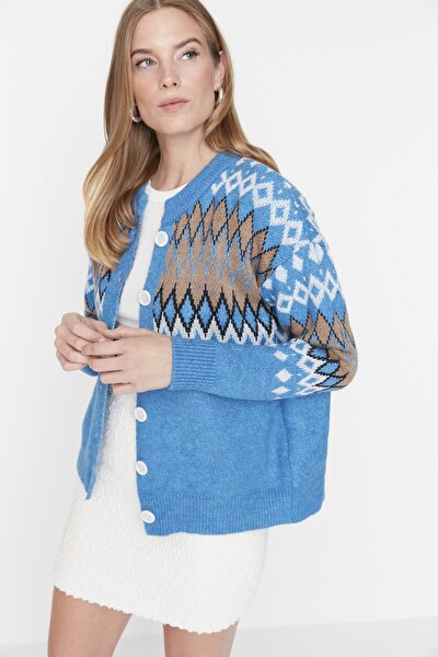 Strickjacke - Blau - Regular Fit