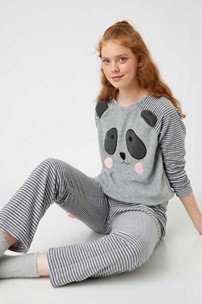 Pyjama - Grau - Print