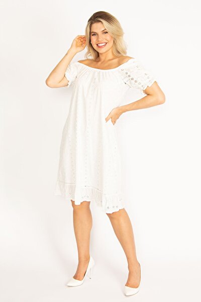 Plus Size Dress - White - Basic