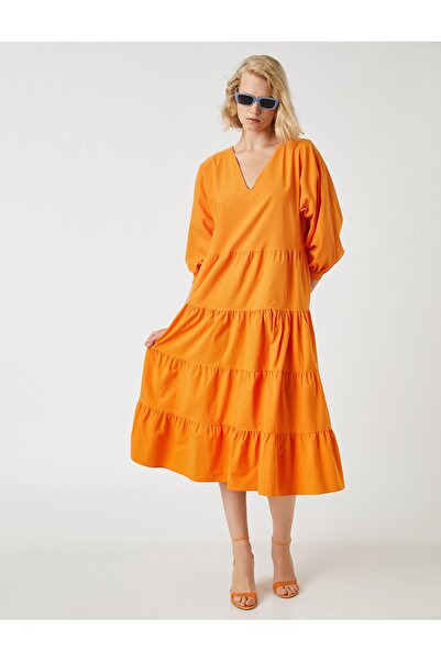 Kleid - Orange - A-Linie