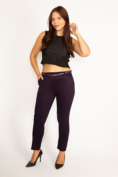 Plus Size Pants - Purple - Cigarette pants