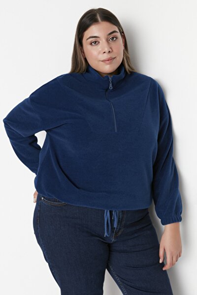Plus Size Sweatshirt - Navy blue - Relaxed fit