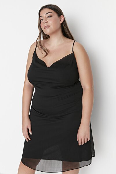 Plus Size Dress - Black - Bodycon