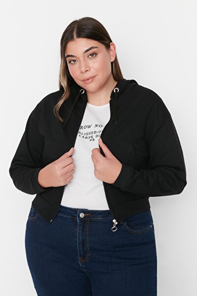Plus Size Sweatshirt - Black - Oversize