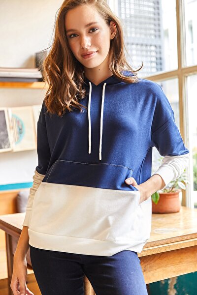 Sweatshirt - Dunkelblau - Oversized