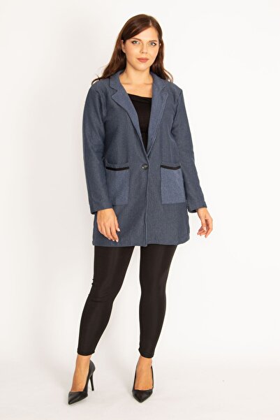 Plus Size Jacket - Navy blue - Relaxed