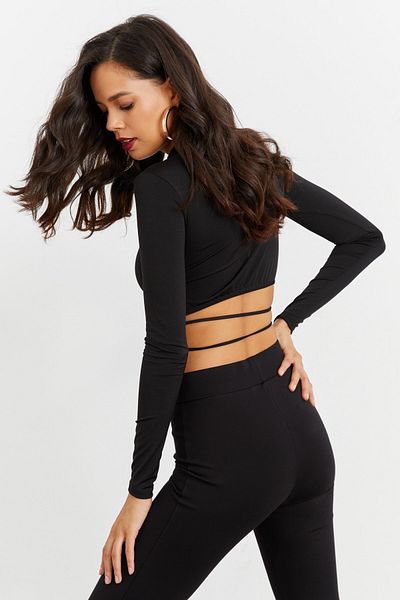 Bluse - Schwarz - Figurbetont