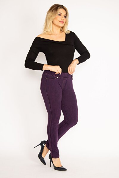 Plus Size Leggings - Purple - Normal Waist