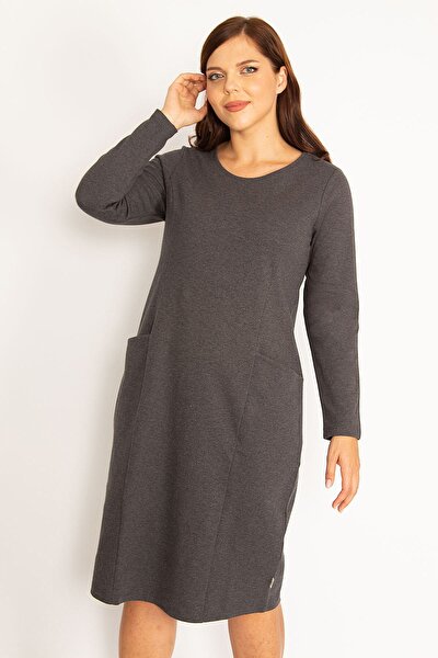 Plus Size Dress - Gray - Basic