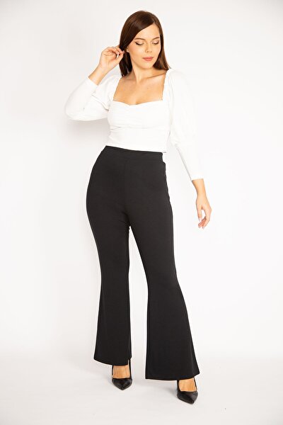 Plus Size Leggings - Black - High Waist