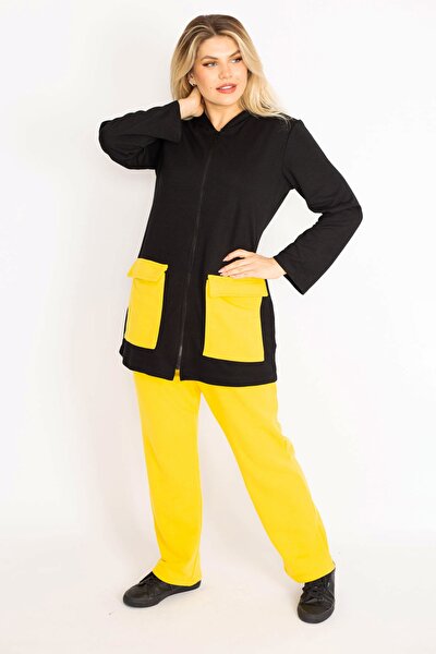 Plus Size Sweatsuit Set - Yellow - Relaxed fit