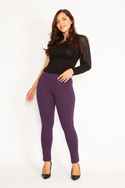 Plus Size Leggings - Purple - Normal Waist