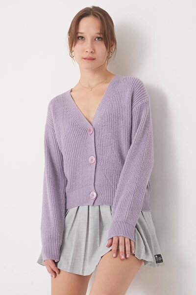 Strickjacke - Lila - Regular Fit