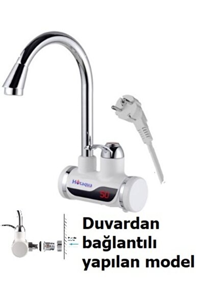 hotaqua duvadan baglantili sicak musluk aninda sicak su cesme elektrikli isiticili batarya uzun borulu fiyati yorumlari trendyol
