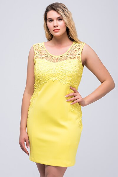 Plus Size Dress - Yellow - A-line