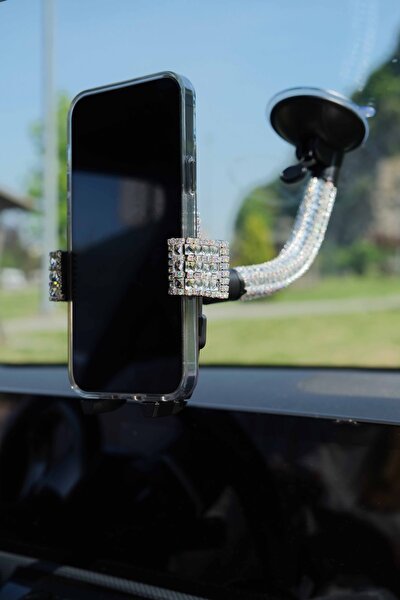 Gümüş Cama Telefon Tutucu - Tasarım Arabam