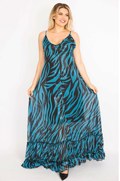 Plus Size Dress - Turquoise - Wrapover