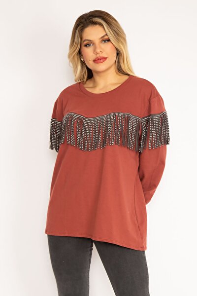 Plus Size Sweatshirt - Brown - Regular fit