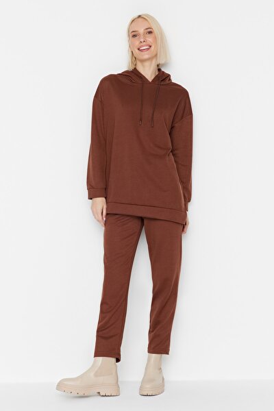 Sweatsuit Set - Brown - Relaxed fit