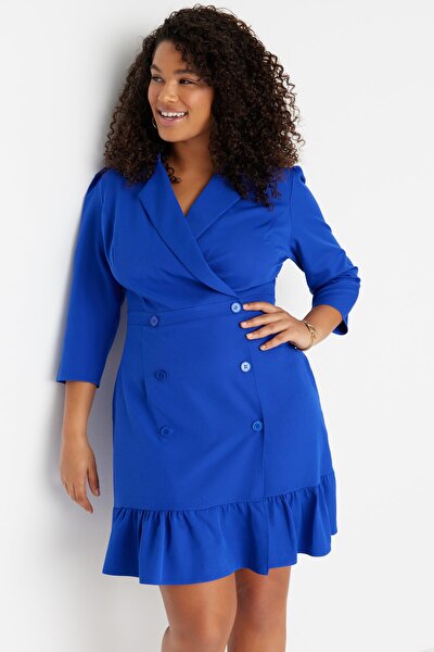 Plus Size Dress - Blue - Basic