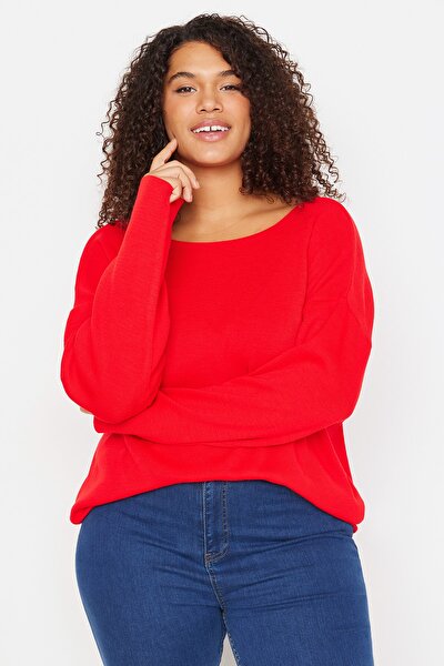 Plus Size Sweater - Red - Regular fit