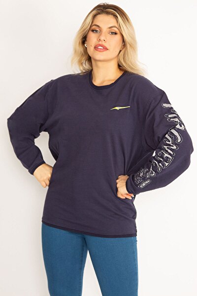 Plus Size Sweatshirt - Navy blue - Regular