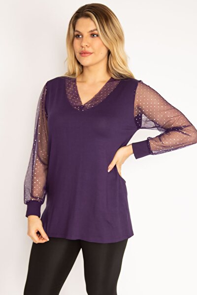 Plus Size Blouse - Purple - Regular fit