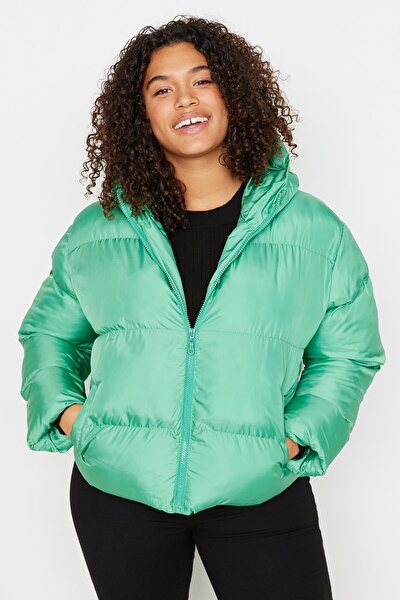 Plus Size Winterjacket - Green - Puffer