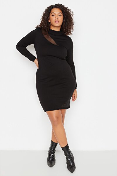Plus Size Dress - Black - Bodycon