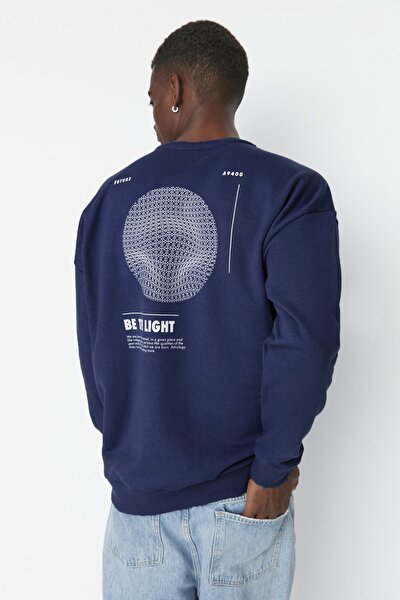Sweatshirt - Navy blue - Oversize