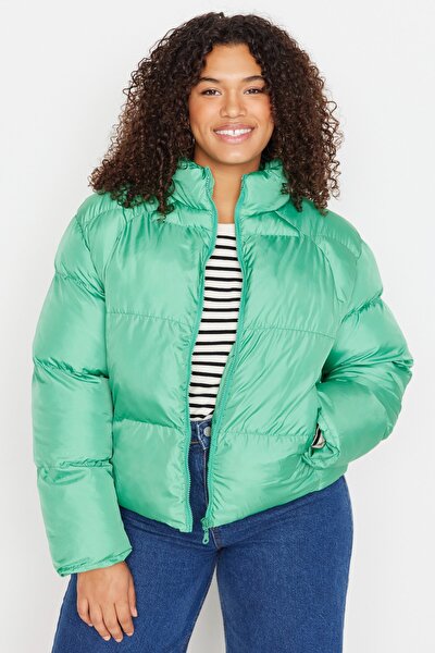Plus Size Winterjacket - Green - Puffer