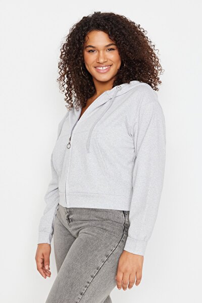 Plus Size Sweatshirt - Gray - Regular fit