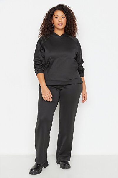 Plus Size Sweatsuit Set - Black - Oversize