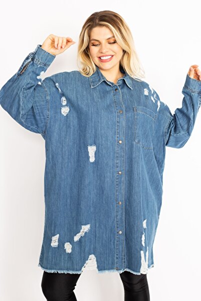 Plus Size Shirt - Blue - Relaxed