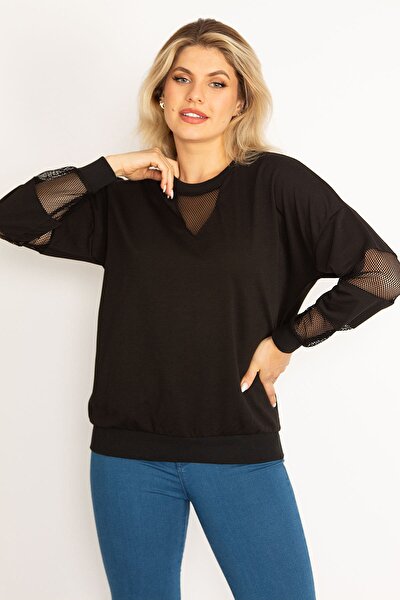 Plus Size Sweatshirt - Black - Relaxed fit