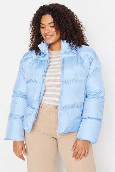 Plus Size Winterjacket - Blue - Puffer