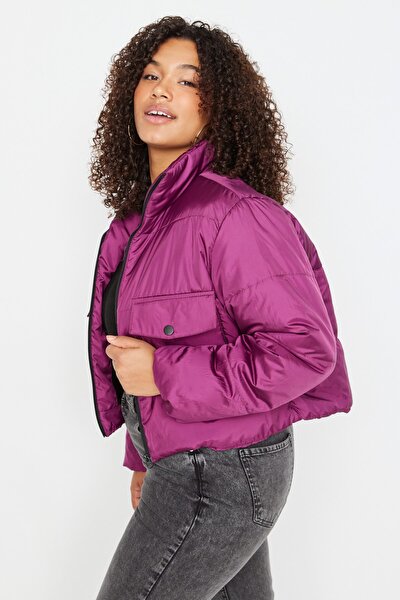 Plus Size Winterjacket - Purple - Puffer
