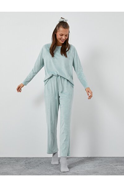 Pyjamaoberteil - Grün - Unifarben