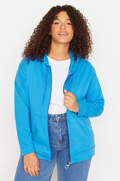 Plus Size Sweatshirt - Blue - Regular fit