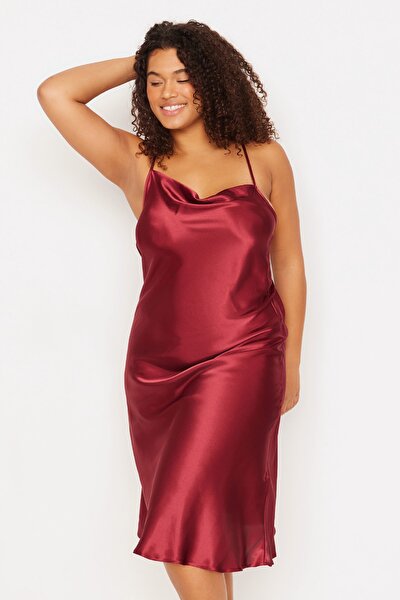 Plus Size Nightgown - Burgundy - Basic