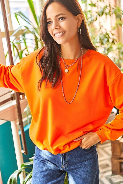 Sweatshirt - Orange - Oversized