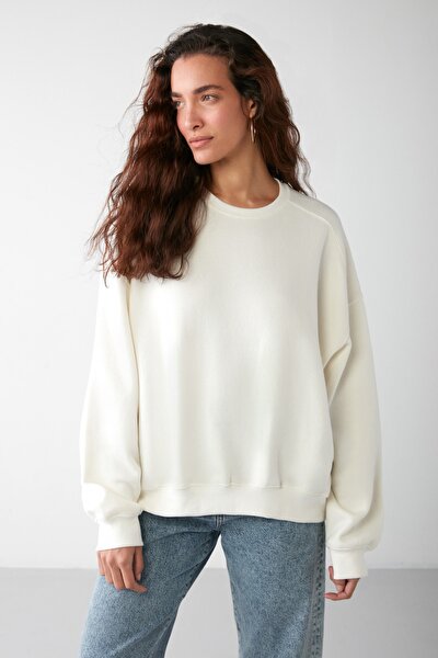 Sweatshirt - Beige - Oversized