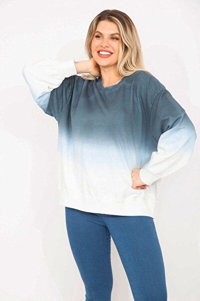 Plus Size Sweatshirt - Blue - Regular fit