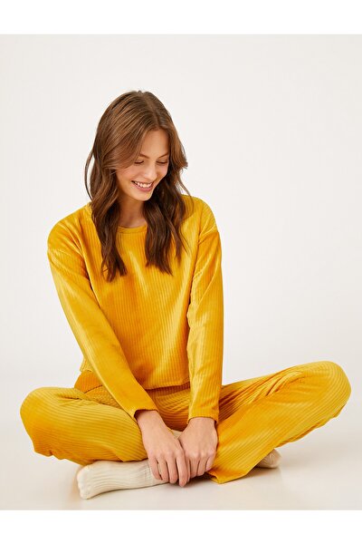 Pyjamaoberteil - Gelb - Unifarben