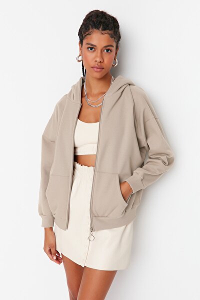 Sweatshirt - Beige - Oversized